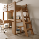 Ver imagem 2 de Cama Alta Beliche Office Star Light com Escada Inclinada Marrom/Freijó