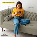Ver imagem 3 de Divã Recamier Lavínia Clássico 120cm Capitonê com Pés de Madeira Suede Bege - Desk Design