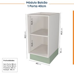 Cozinha Modulada 8 Peças sem Tampo Arizona CabeCasa MadeiraMadeira - 16