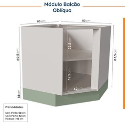 Cozinha Modulada 8 Peças sem Tampo Arizona CabeCasa MadeiraMadeira - 17