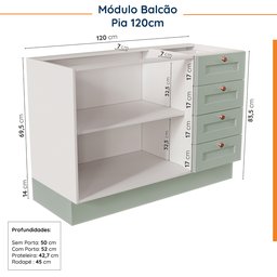 Cozinha Modulada 8 Peças sem Tampo Arizona CabeCasa MadeiraMadeira - 18