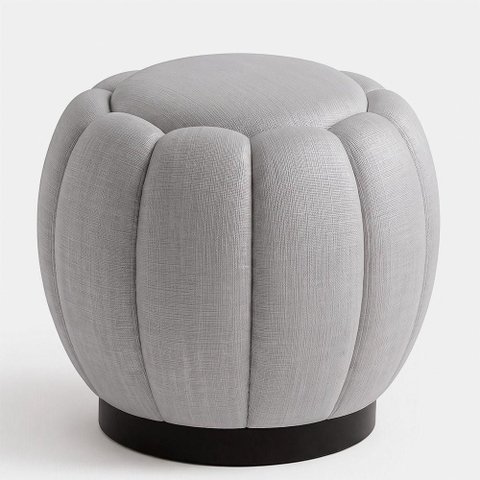 Puff Redondo Joy Factor Revestimento Factor Off White Estrutura Madeira Maciça 48cm Sallar Home