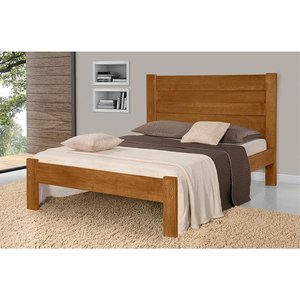 Cama Casal de Madeira Maciça Lara Imbuia