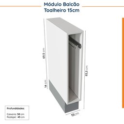 Cozinha Modulada 8 Peças sem Tampo Arizona CabeCasa MadeiraMadeira - 15