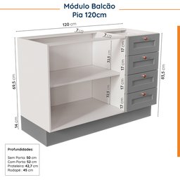 Cozinha Modulada 8 Peças sem Tampo Arizona CabeCasa MadeiraMadeira - 18