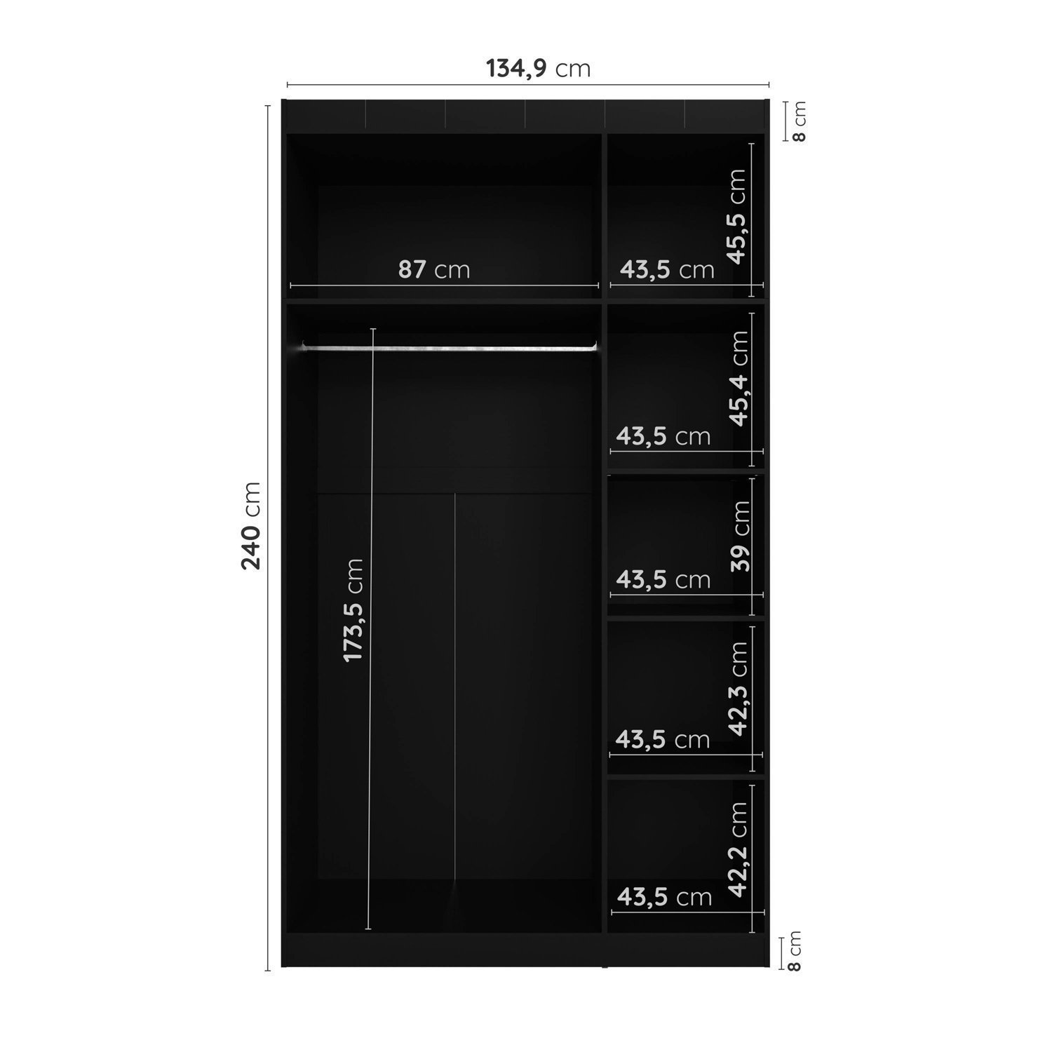 Guarda Roupa Modulado 3 Portas com Cabideiro Hera Cabecasa Madeiramadeira - 3