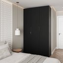 Ver imagem 1 de Guarda Roupa Planejado 3 Portas com Cabideiro Hera CabeCasa MadeiraOriginals Preto/Ônix/Cinza Romado