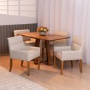 Ver imagem 2 de Kit 2 Cadeiras para Mesa de Jantar Angel Base Madeira Corano Bege - Nexta Casa