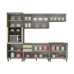 Cozinha Completa 5 Peças para Forno Embutir e Cooktop 13 Portas Aurora Espresso Móveis - 4