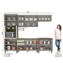 Ver imagem 3 de Cozinha Completa Modulada 5 Peças para Forno Embutir e Cooktop 13 Portas Aurora Espresso Móveis Bege/Duna/Cristal