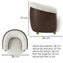 Ver imagem 3 de Poltrona Decorativa Alce Pes Madeira Linho e Courino Tcs 701 Tcs 721 Moll