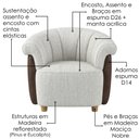 Ver imagem 4 de Poltrona Decorativa Alce Pes Madeira Linho e Courino Tcs 701 Tcs 721 Moll