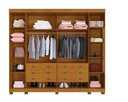 Ver imagem 2 de Guarda Roupa Casal 6 Portas 6 Gavetas com Pés Ripado 273cm Arezzo Cinamomo/Off White - Benetil