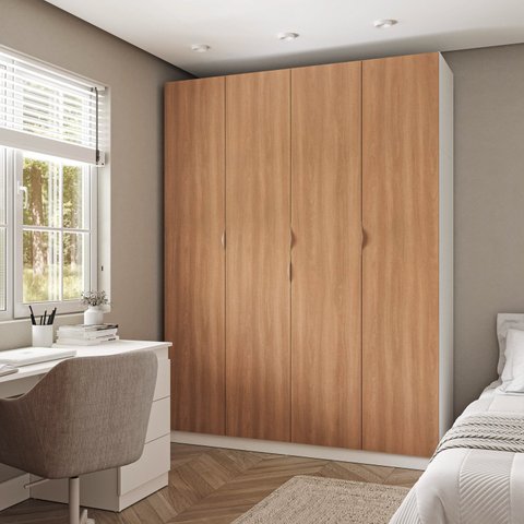 Guarda Roupa Modulado 4 Portas com Cabideiro Hera CabeCasa MadeiraOriginals