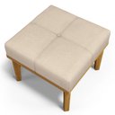 Ver imagem 2 de Poltrona de Amamentação Balanço e Puff Base de Madeira Brenda G05 Linho Creme - Mpozenato