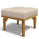Ver imagem 3 de Poltrona de Amamentação Balanço e Puff Base de Madeira Brenda G05 Linho Creme - Mpozenato