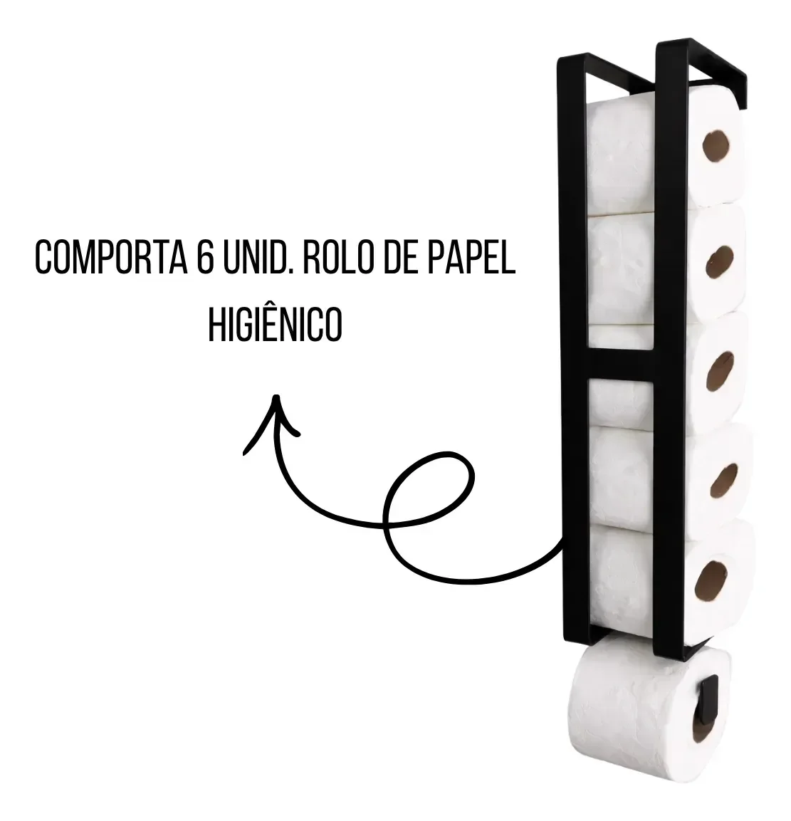 Ver imagem 2 de Porta Papel Higiênico Metalon Estilo Industrial 6 Rolos