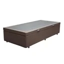 Ver imagem 3 de Cama Box Baú Marrom Solteiro Colchão Mola Ensacada + 61x88x188