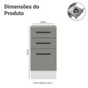 Ver imagem 4 de Balcão Agata 3 Gavetas MDP 40cm Branco e Cinza Madesa