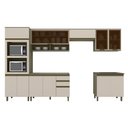 Ver imagem 3 de Cozinha Completa Modulada 6 Peças para 2 Fornos e Cooktop 12 Portas Aurora Espresso Móveis Bege/Duna/Cristal