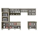 Ver imagem 5 de Cozinha Completa Modulada 6 Peças para 2 Fornos e Cooktop 12 Portas Aurora Espresso Móveis Bege/Duna/Cristal