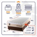 Ver imagem 4 de Cama Box Solteirão Alford com Colchão Molas Ensacadas 88x188x66 Marrom