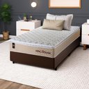 Ver imagem 1 de Cama Box Solteirão Alford com Colchão Molas Ensacadas 88x188x66 Marrom