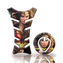 Ver imagem 1 de Kit Protetor Tanque Adesivo Moto Honda Mulher Maravilha até 2016 Cor Vermelho