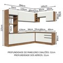 Ver imagem 4 de Armário de Cozinha Completa de Canto 479cm Rustic Branco Glamy Madesa 01