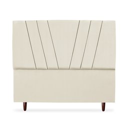 Cabeceira Estofada Casal Belgica 140cm Suede Bege - 4