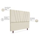 Ver imagem 1 de Cabeceira Estofada Casal Belgica 140cm Suede Bege
