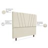 Cabeceira Estofada Casal Belgica 140cm Suede Bege - 1