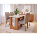 Ver imagem 2 de Conjunto de Mesa de Jantar Tampo de Vidro Off White Valentina 1,30 com e 4 Cadeiras Juliana