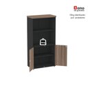 Ver mais imagens de Armário Misto para Escritório 2 Portas com Prateleiras Linha PE40 Branco/Preto/Walnut