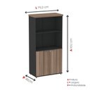 Ver imagem 4 de Armário Misto para Escritório 2 Portas com Prateleiras Linha PE40 Branco/Preto/Walnut
