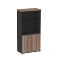 Ver imagem 3 de Armário Misto para Escritório 2 Portas com Prateleiras Linha PE40 Branco/Preto/Walnut