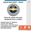 Ver imagem 2 de Rebolo Reto Afiar 6 x 3/4 Polegadas Grão 36 - Starfer