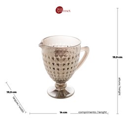 Jarra de Vidro Roman Cinza 1 Litro Bon Gourmet - 6