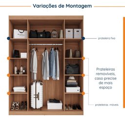 Guarda Roupa Modulado 4 Portas com Cabideiro Hera CabeCasa MadeiraOriginals - 4
