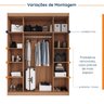 Guarda Roupa Modulado 4 Portas com Cabideiro Hera CabeCasa MadeiraOriginals - 4