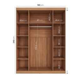 Guarda Roupa Modulado 4 Portas com Cabideiro Hera CabeCasa MadeiraOriginals - 3