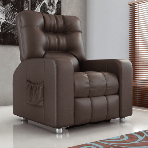 Poltrona Reclinável Lyon Zero Wall 2 Estágios Sintético Marrom 82cm para Sala