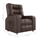 Ver imagem 2 de Poltrona Reclinável Lyon Zero Wall 2 Estágios Sintético Marrom 82cm para Sala