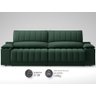 Sofá com Porta Copos e Carregador USB Retrátil e Reclinável Murano 2,00m Velosuede Verde - - 4