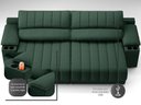 Ver imagem 2 de Sofá com Porta Copos e Carregador Usb Retrátil e Reclinável Murano 2,00m Velosuede Verde -