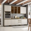 Ver imagem 1 de Cozinha Completa Modulada 5 Peças para 1 Forno 14 Portas Aurora Espresso Móveis Bege/Duna/Cristal