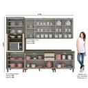 Ver imagem 4 de Cozinha Completa Modulada 5 Peças para 1 Forno 14 Portas Aurora Espresso Móveis Bege/Duna/Cristal