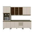 Ver imagem 3 de Cozinha Completa Modulada 5 Peças para 1 Forno 14 Portas Aurora Espresso Móveis Bege/Duna/Cristal
