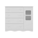 Ver imagem 4 de Cômoda Infantil 95cm 1 Porta com Vidro e 4 Gavetas Serena Multimóveis Mp4434 Branco