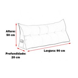 Almofada de Apoio para Cabeceira 90cm Suede Várias Cores - Estopar Suede Amarelo - 4
